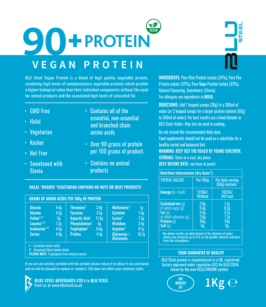 Vegan Protein freeshipping - BLU Steel UK